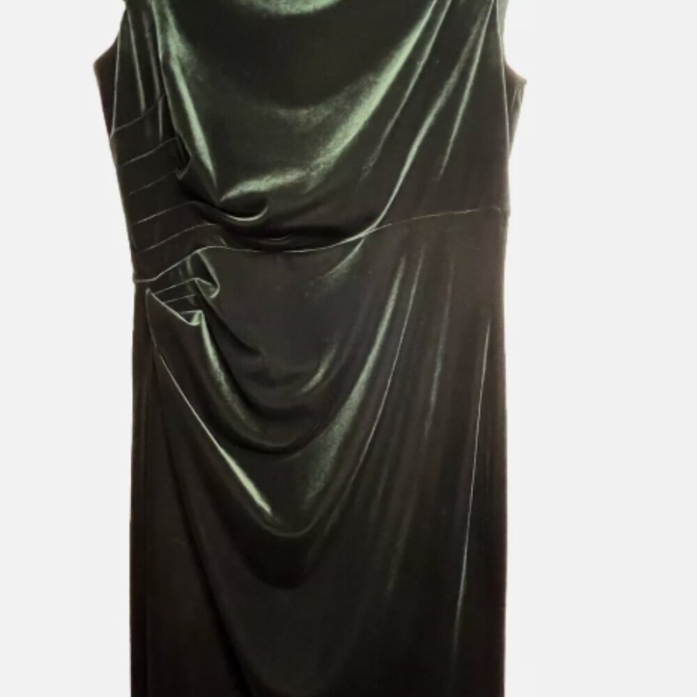 Lauren Ralph Lauren Dark Green Velvet Cocktail Dress size 14